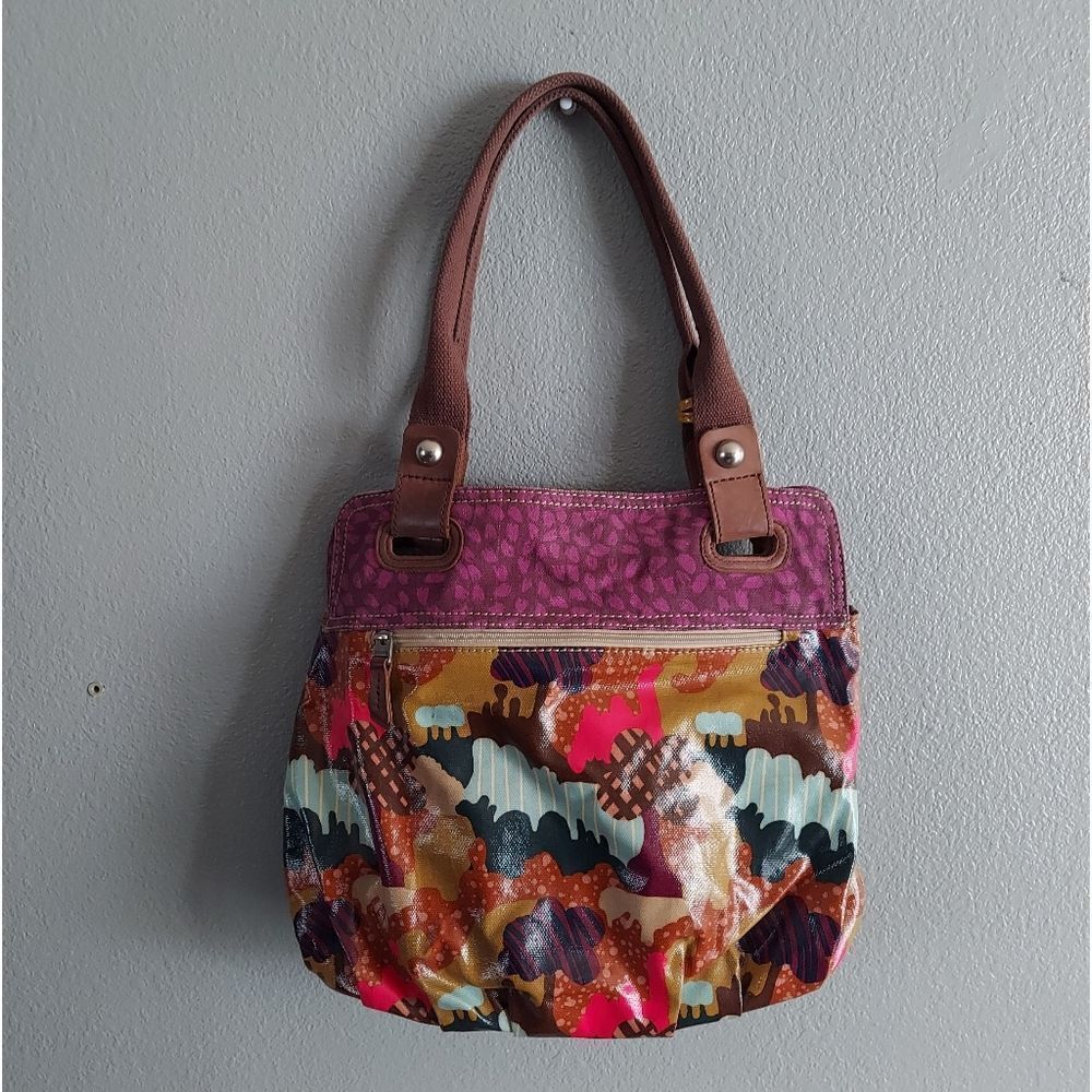 Fossil Key-Per Tree Print Multi Colored Coated Ca… - image 3